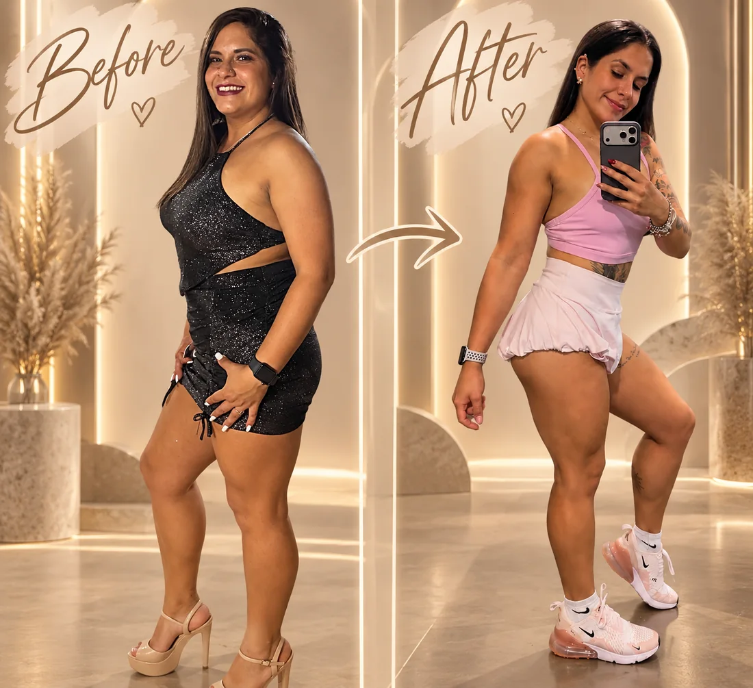 Xiomara before and after her transformation