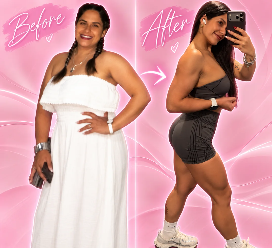 Xiomara before and after her fitness transformation